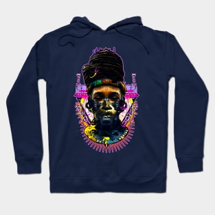 Afro Hair Black Girl Shogun Melanin Ronin Warrior Hoodie